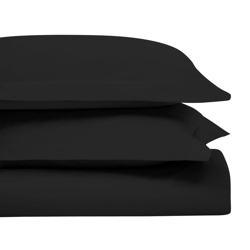 Superior 650 Thread Count Egyptian Cotton Duvet Cover Set, Black, King/ Cal King
