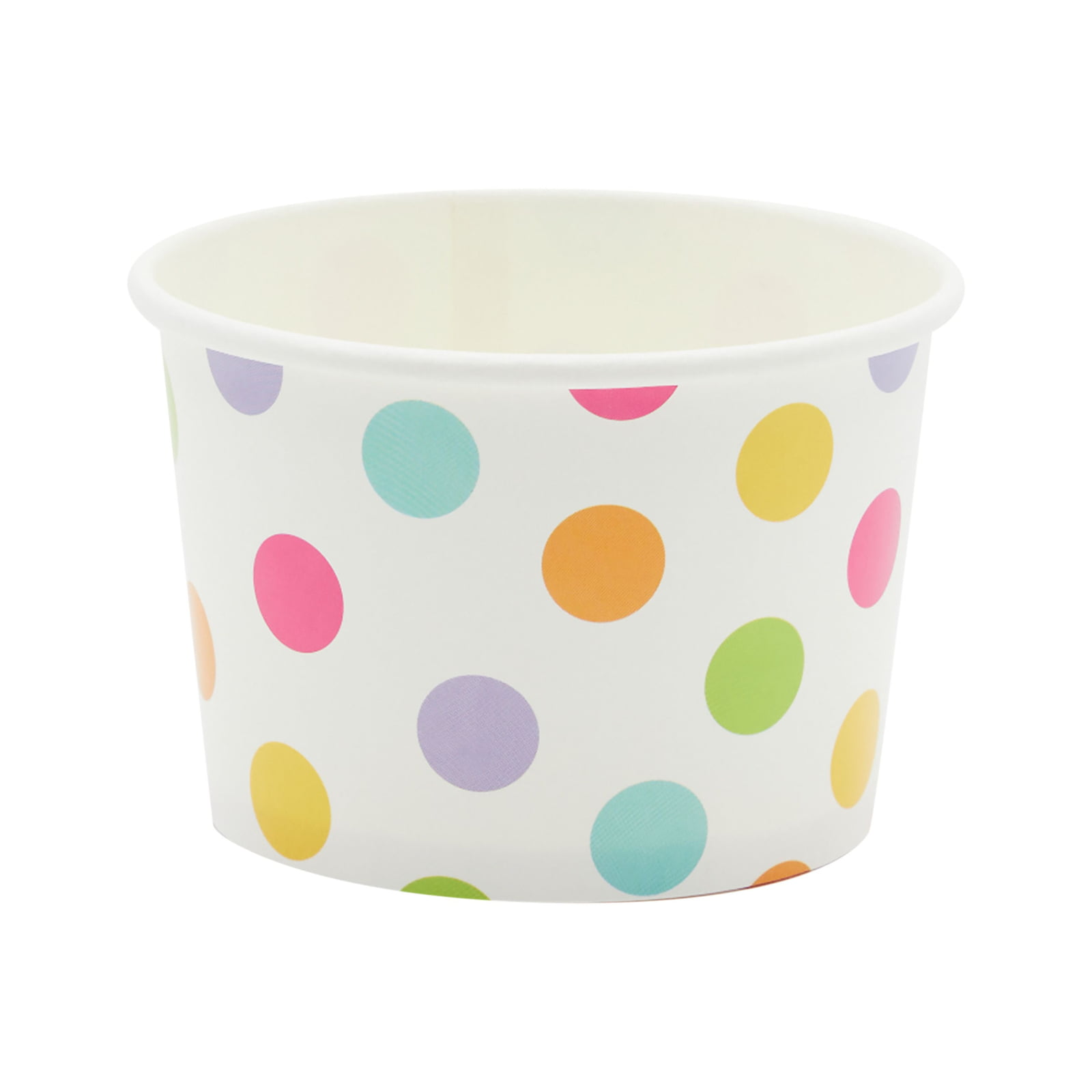 6 Polka Dot oz Disposable Birthday Party Cups Blue Ice Cream Paper Cups 