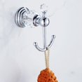 thumbnail image 5 of Gancho para toallas de cristal plateado, gancho para abrigos, gancho doble montado en la pared para ropa, accesorios de baño, acabado cromado para inodoro JFHHH pequeña, 5 of 5