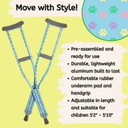 My Crutches-Fashion Designed Colored Crutches for Teens, Adults w Adjustable Handgrip & Length (Heights 52 - 510) - Lightweight, Durable Aluminum w Underarm Padding for Extra Comfort (Dog Paws)