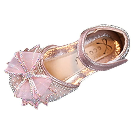 

Bowknot Performance Dance Shoes For Girls Childrens Shoes Pearl Rhinestones Shining Kids Princess Shoes Size 4 Toddler Girl Sandals