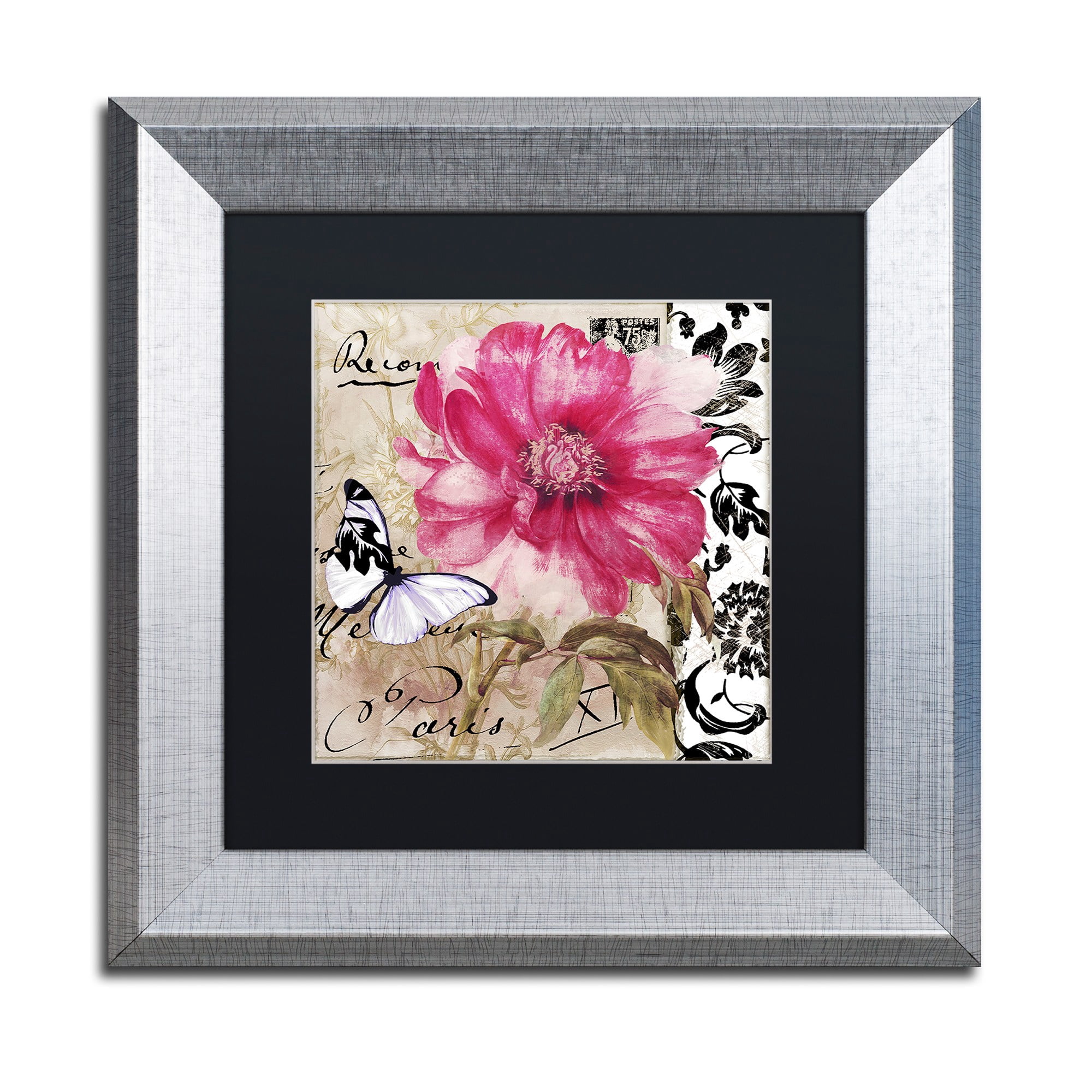 Trademark Fine Art "Le Pink" Canvas Art by Color Bakery Black Matte, Silver Frame