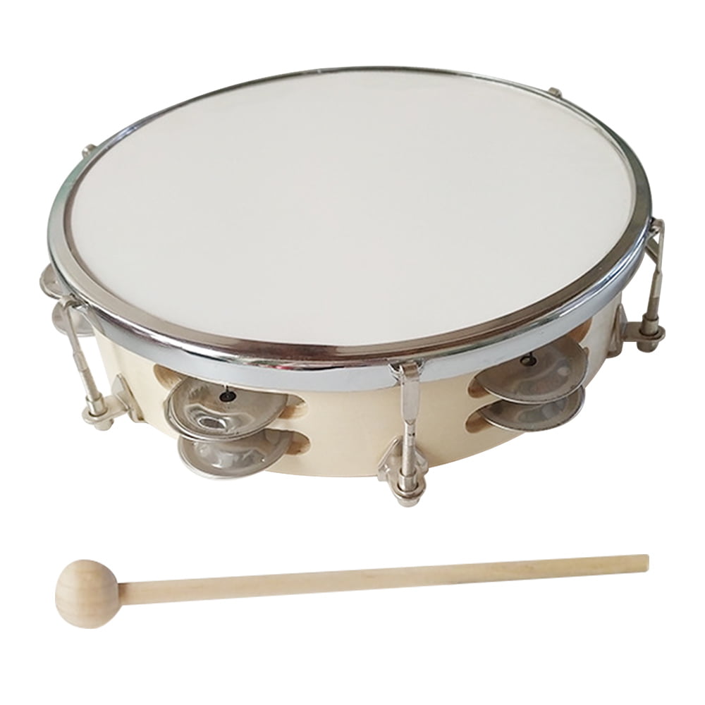 NEW Wooden Tambourine Hand Bell Drum Musical Percusion Instrument-Strawberry 