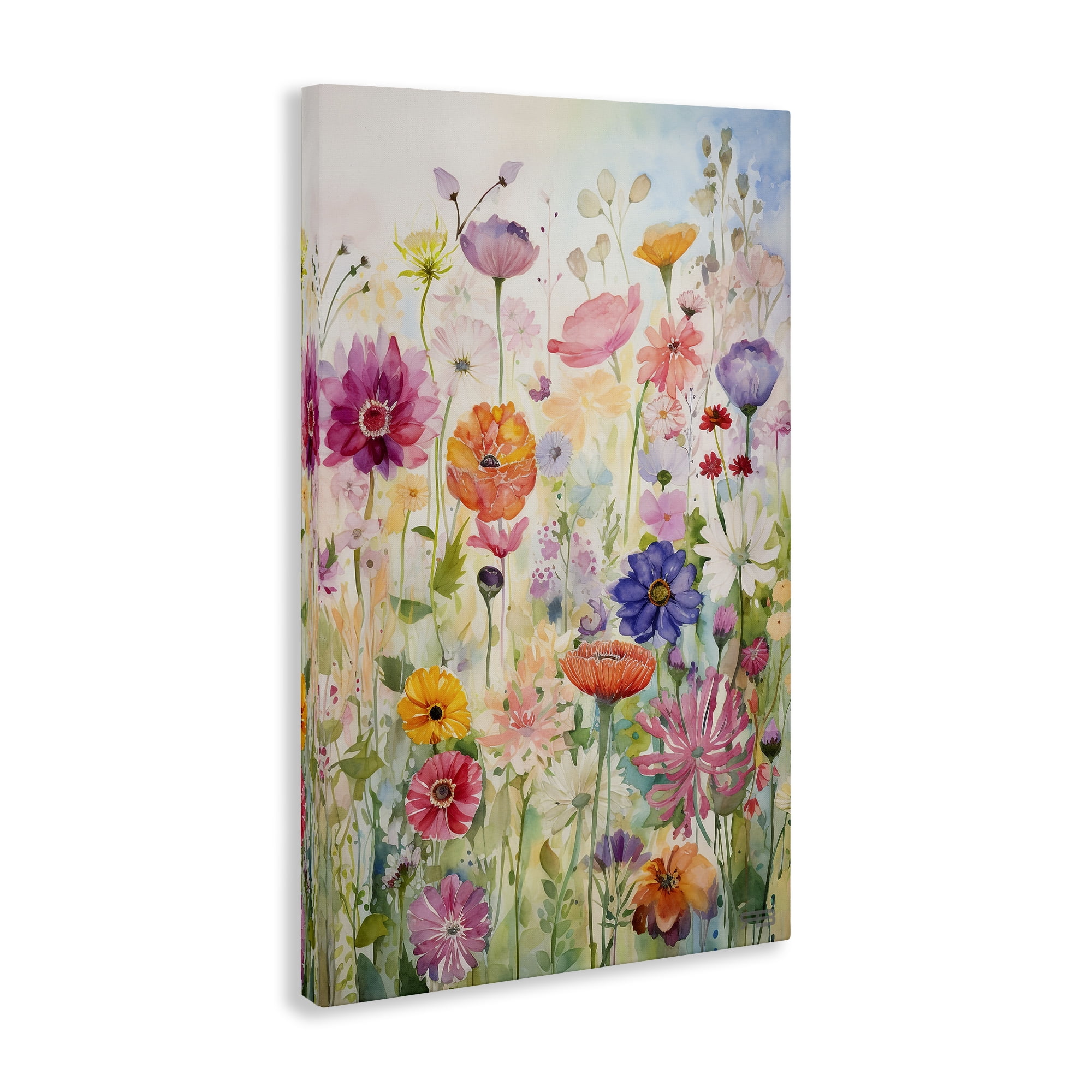 Stupell Industries Bright Floral Garden Botanical & Floral Painting Gallery Wrapped Canvas Art Print Wall Art, 16 x 24