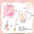 thumbnail image 2 of Gifts for Women Glass Coffee Mugs Unique Christmas Birthday Xmas Gifts for Women Her Ladies Espresso Tea Cups Personalised Best Friend Gift Cute Pink Double Walled Glass Mugs Valentine's Mother's Day, 2 of 9