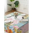 thumbnail image 3 of Easter Suqare Tablecloth - 60 x 60 Inch, Spring Colorful Bunny Eggs Flower Wood Grain Waterproof & StainResistant Tablecloth, Washable Oil-proof Table Cover for Dining/Party/Wedding/Camping/Buffet, 3 of 9