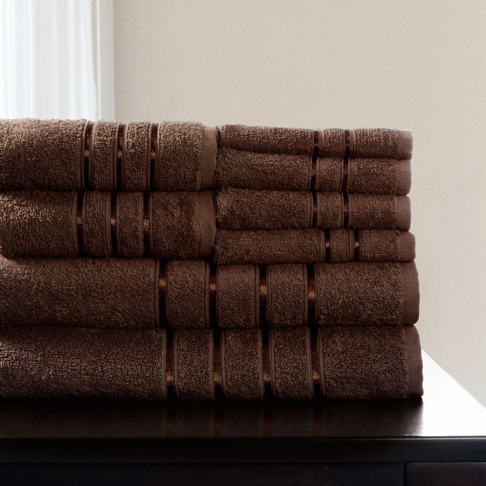 500gsm 100% Egyptian Cotton Satin Stripe Bath Sheet Bath Towel & Hand Towel 