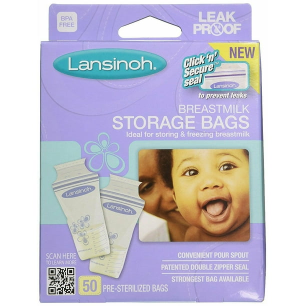 Lansinoh Breastmilk Storage Bags For Breastfeeding Moms, 50 Ct, 2Pack