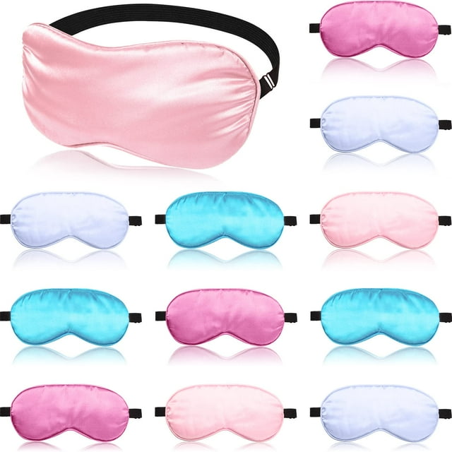 Mascarilla para dormir de seda BBTO para niños y adultos (12 piezas)