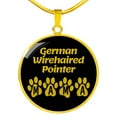 thumbnail image 4 of German Wirehaired Pointer Mama Circle Necklace Stainless Steel or 18k Gold 18-22" Dog Owner Lover, 4 of 7