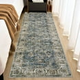 thumbnail image 2 of Hasoo 2' x 6' Modern Runner Rug for Hallway Bedroom Floral Pattern Washable Soft Indoor Carpet, Blue, 2 of 5
