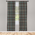 thumbnail image 4 of Ambesonne Tartan Window Curtains, Traditional Scottish Plaid, Each 28" W x 63" L, Redwood Cadet Blue, 4 of 4