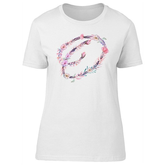 Cute & Floral Capital Letter O T-Shirt Women -Image by Shutterstock, Female Small