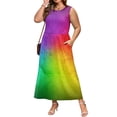 thumbnail image 5 of Women's Summer Maxi Dress 2026 Sleeveless Tie Dye Casual Loose Long Beach Sundress Travel Vacation Outfits, 5 of 7