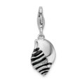 thumbnail image 3 of Sterling Silver Amore La Vita Polished 3-D Enameled Shell Charm Pendant with Fancy Lobster Clasp, 3 of 4