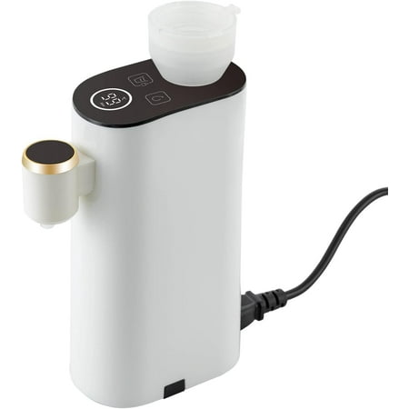 Mini Instant Hot Water Dispenser 1500W,Portable Top Loading Bottled/Bucket Water Cooler Dispenser with 5 Temperature Settings LED Screen for Travel Hotel Office Dorm White