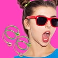 thumbnail image 1 of Stylish Double Hoop Geometric Dangle Earrings for Women with Sparkling, 1 of 3