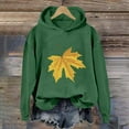 thumbnail image 2 of WEAIXIMIUNG Sweat-Shirt de Maternité Grande Taille pour Femmes et Hiver Mode Action de Grâce Jaune Imprimé Feuille d'Érable à Capuche, 2 of 3