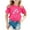 Hot Pink, variant on Godom Girls T Shirts Short Sleeve Casual Solid Plain Tees Girls Summer Tops