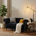 thumbnail image 6 of GOMYHOME 67" Velvet Chesterfield Loveseat, Tufted 2-Seater Sofa with Nailhead Trim, Charcoal, 6 of 8