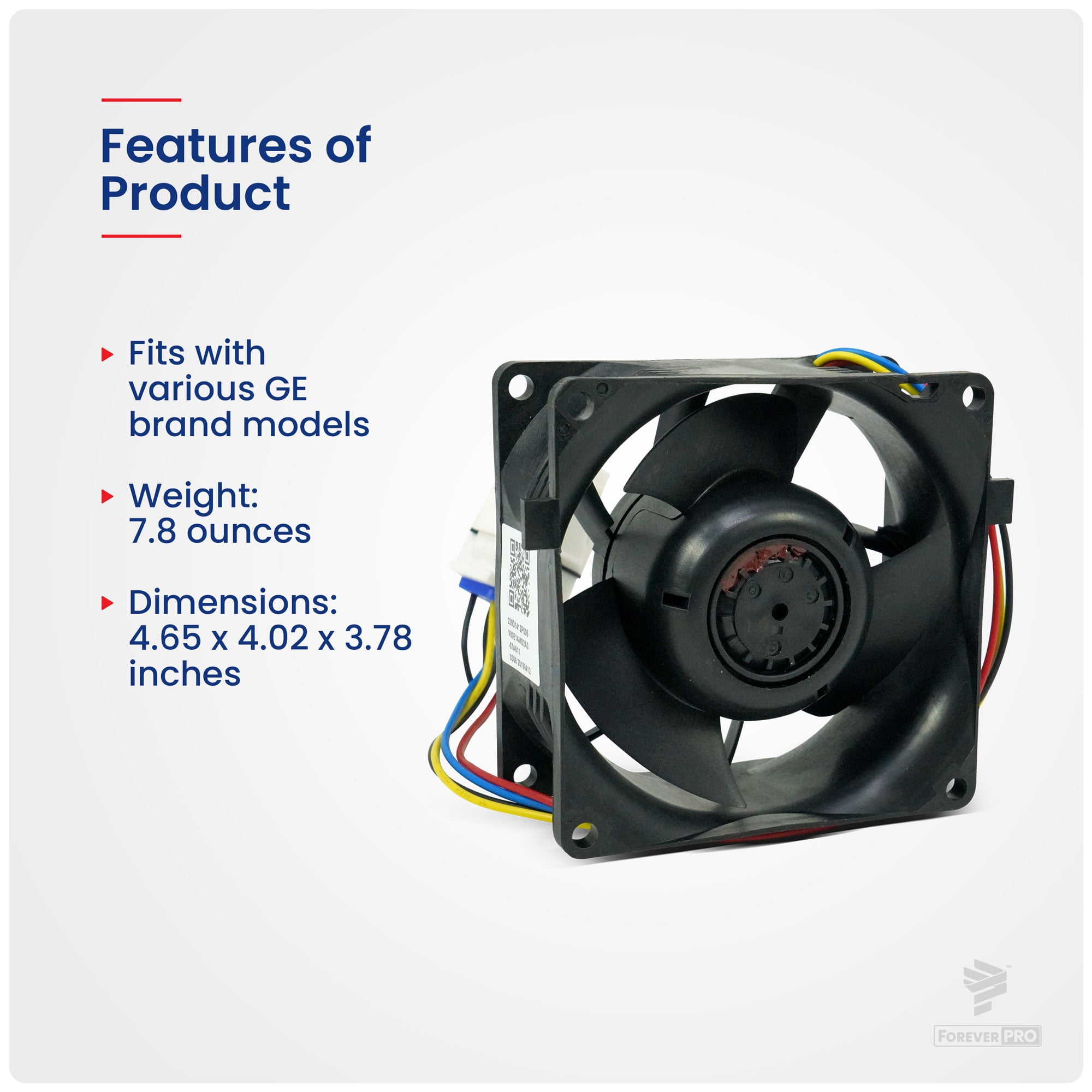 ForeverPRO WR60X26866 Evaporator Fan Motor for GE Refrigerator WR02X13733 WR60X10341 WR60X10356 WR60X10357