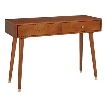 Pemberly Row Contemporary Console Table in Light Walnut Wood