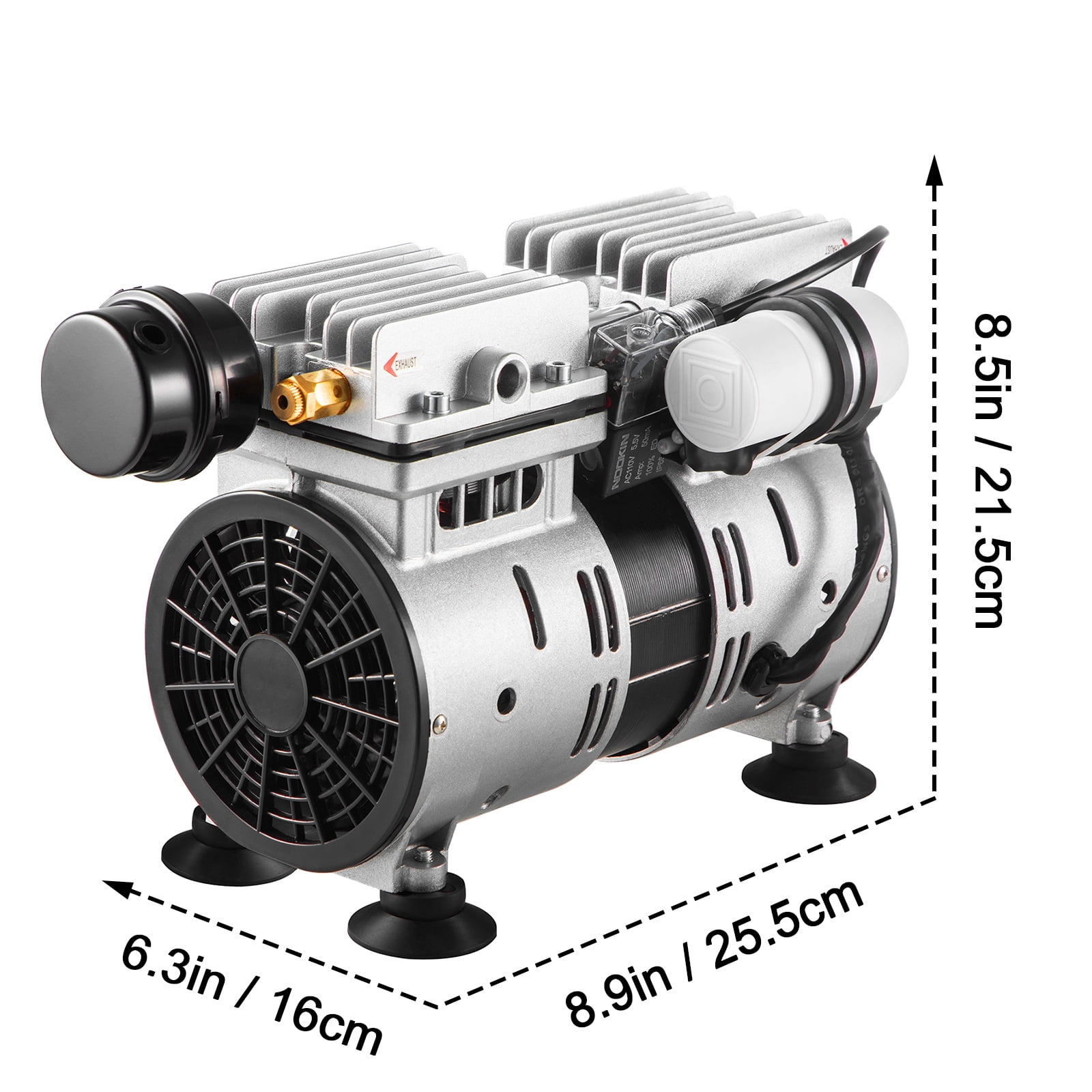 VEVOR Pond Aerator Lake Pond Aeration Kit w/ 3/4 HP Pump 100' Tube 10" Diffuser, 550W Power, 5.2CFM for Up to 3 Acre 50' Lake, Air Compressor for Deep Water Oxygen Circulation