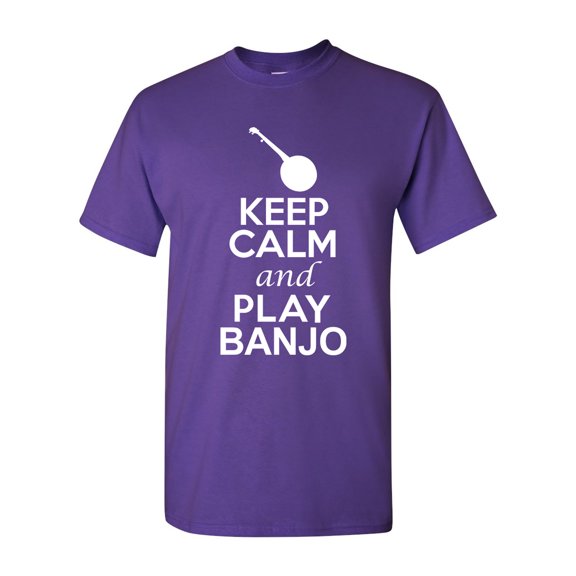 Keep Calm And Play Banjo Music Lover Musician DT Adult T-Shirt Tee