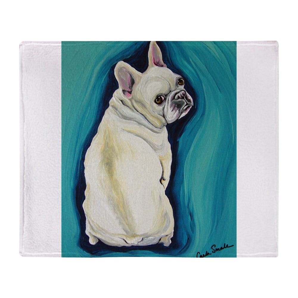 CafePress White French Bulldog Throw Blanket Soft Fleece Throw