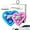 2PCS-B/P, variant on Solar Powered Wireless LED Heart Shape C-Pillar Neon Light, Car Solar Heart LED Light with Light Sensor, Car LED Ambient Light, Valentine's Day Romantic Car Interior Decor Accessory (Blue)