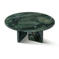 thumbnail image 4 of JERFIT 70cm Green Marble Coffee Table with Metal Base, Modern Living Room Accent Table, Natural Stone Centerpiece for Lounge & Salon, 4 of 8