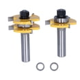 thumbnail image 2 of 2Pcs T Type Router Bit Set with Carbon Steel and Alloy Router Bit Grooves Design Router for Cabinet Door Floor Table Making, 2 of 7