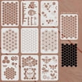 thumbnail image 2 of Juego de 9 plantillas de panal de abeja de 29,7 x 21 cm (11,7 x 8,3 pulgadas) para pintar abejas. Plantilla reutilizable con patrón de panal. Plantilla rómbica., 2 of 7
