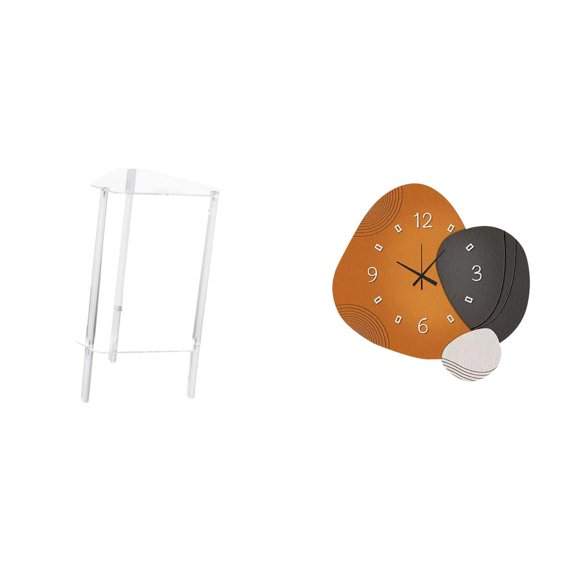 Luzkey Table d'Appoint Minimaliste en Acrylique avec Horloge Murale Décorative Moderne pour Salon Chambre Bureau à Domicile Restaurant