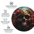 thumbnail image 3 of Picia Artistic Flower Butterfly Skull Printed Leather Coasters for Drinks, 4" Drink Coasters Set of 4 for Tabletop Protection, Handmade Luxurious Home Décor and Housewarming Gift -Round Shape, 3 of 6