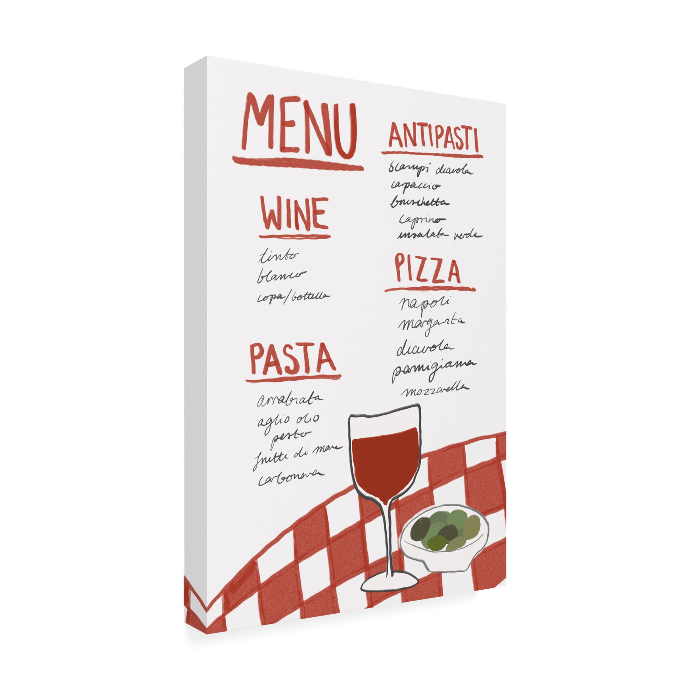 Trademark Fine Art Athene Fritsch  Italian Menu Canvas Wall Art