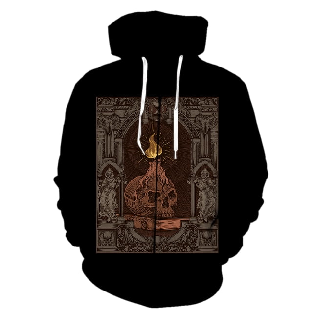 Sudadera con capucha y cremallera estilo Diablo para hombre, estilo urbano, divertida, de moda, de gran tamaño, estilo hip hop, unisex, con estampado 3D y capucha.
