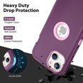 thumbnail image 2 of iPhone 14 Case, [Shockproof] [Dustproof] [Heavy Duty Protection] Protective Anti Scratch Dual Layer Raised Edge Tough Rugged Hybrid TPU Bumper Phone Case for iPhone 14 6.1’’ 5G 2022 Purple, 2 of 15