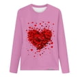 thumbnail image 4 of TKLPEHG Valentines Day Shirts Womens Long Sleeve Crewneck Heart Graphic Tee Spring Fashion Casual Comfy Outfits (Pink,L), 4 of 4