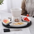thumbnail image 2 of Homelife Ceramic Chocolate Fondue Butter Warmer Set Melt Hot Pot Bowl for Cheese Caramel High-Temperature Resistant Ceramics Even Heating Chocolate Dipping Set, 2 of 13