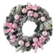 thumbnail image 2 of Guirnalda navideña para puerta, accesorios, centros de mesa artesanales con lazo rosa 40 cm de diámetro, 2 of 9