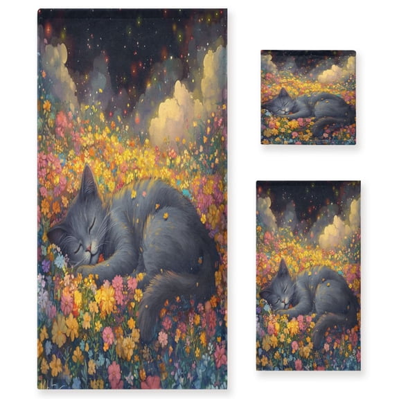BZSMCE 3piece Bath Towel Sets Hand Bath Towels Fashion Flower-filled Dreams Printed Towel Sets
