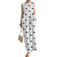 thumbnail image 4 of Loose Maxi Dress Summer Maxi Dress with Dot Print O Neck Big Pockets for Women Soft Ankle Length Beach, 4 of 6