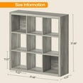 thumbnail image 5 of 9 Cube Shelf, Closet Storage Organizers, Modern Open Bookcase with Bins, Multifunctional Display Cube Bookshelves for Living Room, Bedroom, Home Office, Gray Oak, 5 of 8