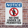 thumbnail image 4 of (2 Pack) No One Under 18 Permitted OSHA Notice Sign 12 Inch X 18 Inch Indoor / Outdoor Rust-Free Aluminum Metal Signs for Workplace, Workshop, and Construction Site, Made in the USA, 4 of 8