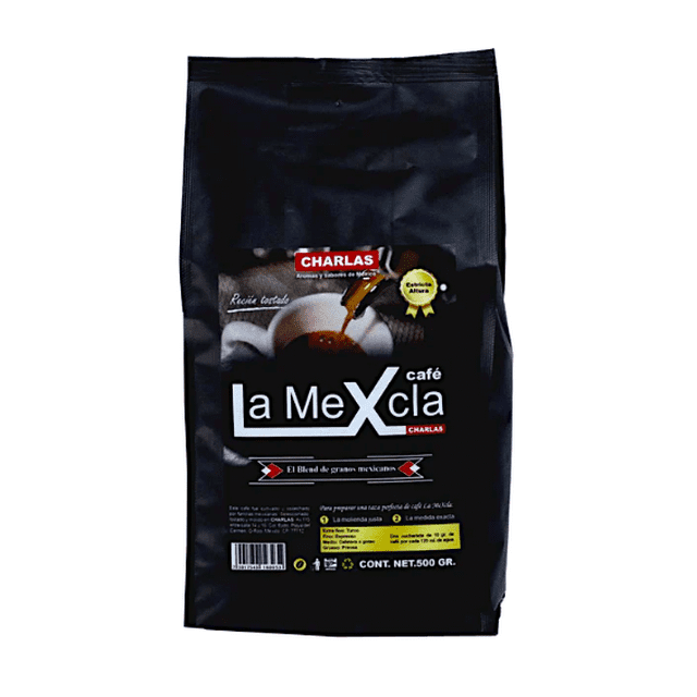 Café La MeXcla® Charlas Café®. Mezcla Premium. Tostado Medio/Obscuro. 500 grs. Charlas Café® Café en grano tostado