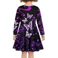 thumbnail image 3 of Suhoaziia Black Midi Dresses for Tiddkers Girls with Designs Size 15-16 Purple Star Butterfly Graphic Skater Skirt Corset A-Line Jumpskirt Trendy Home Party Playwear with Sleeves, 3 of 7