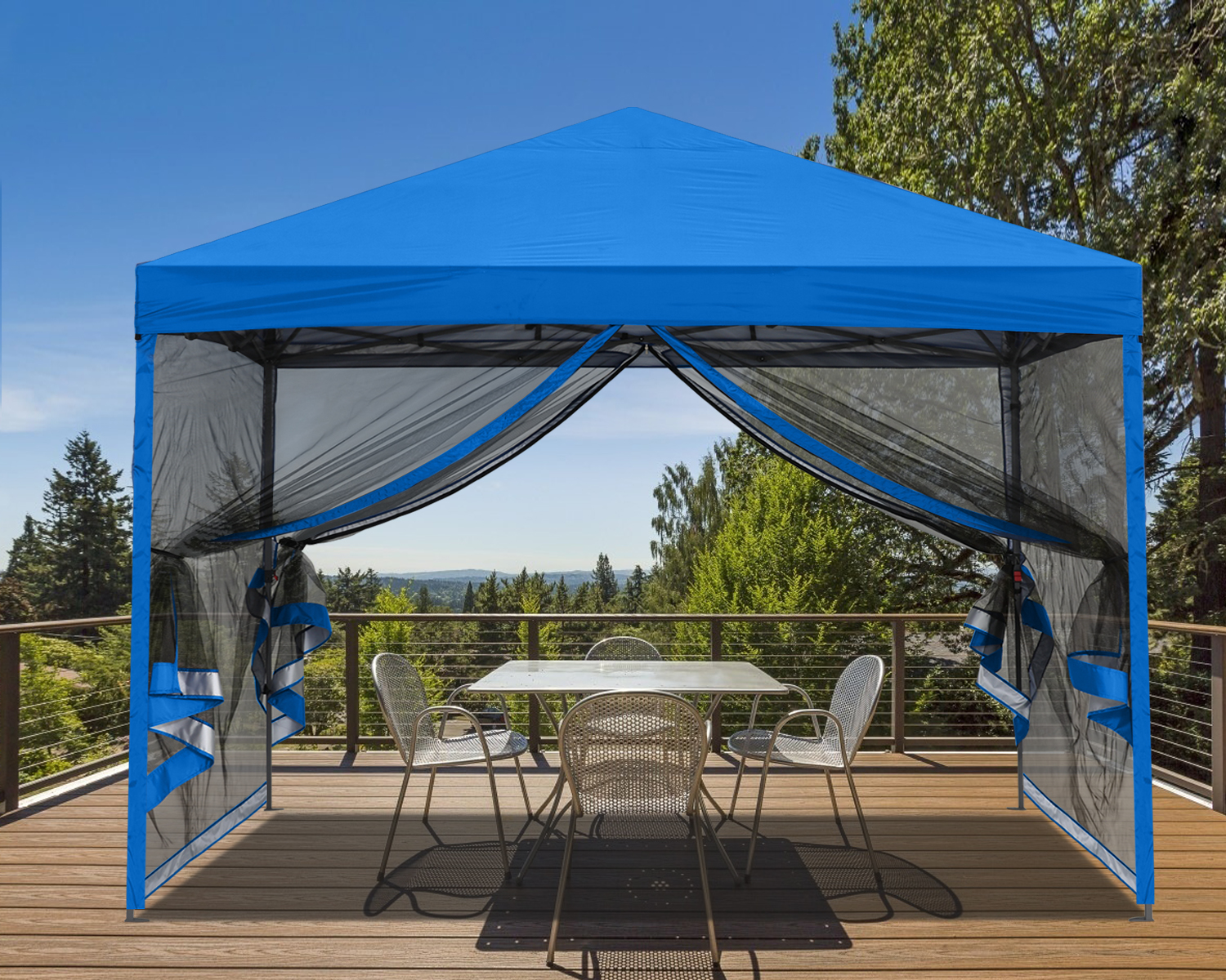 MASTERCANOPY 10' x 10' PopUp Outdoor Canopy Shelter with Netting