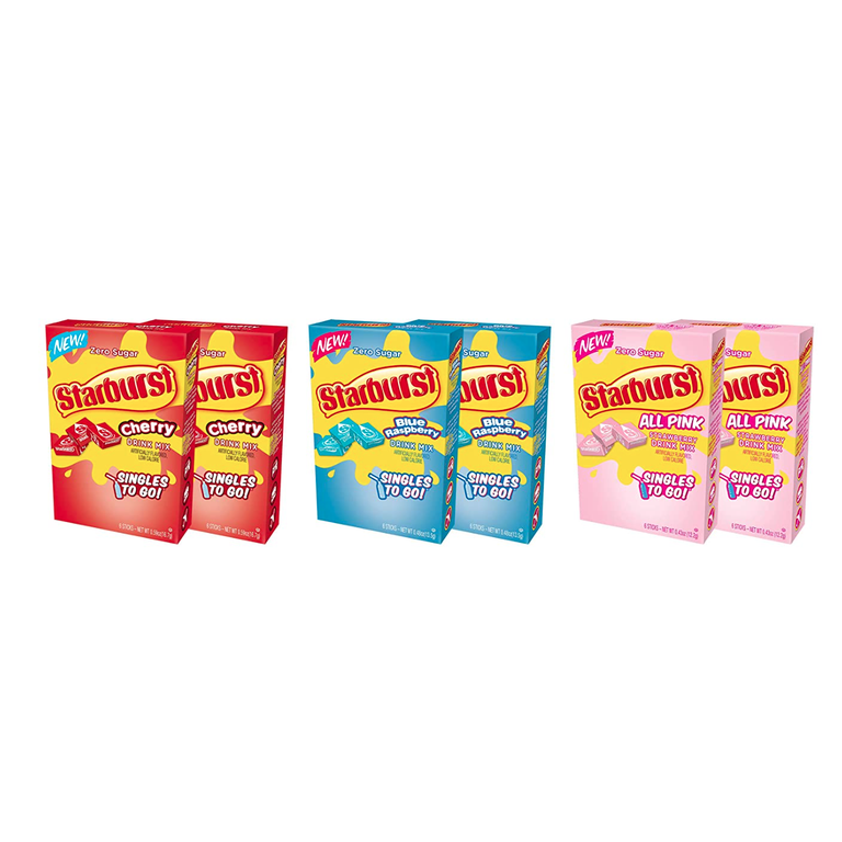 Starburst STG Drink Mix Variety Pack, 2 Cherry, 2 Blue Raspberry