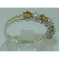 thumbnail image 4 of LBG British Made 10k White Gold Cultured Pearl & Citrine Womens Eternity Ring - Size 4.25 - 33 size options, 4 of 7